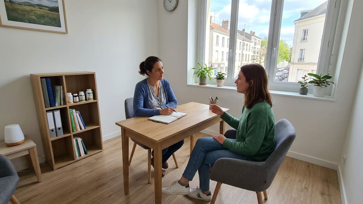 Femme discutant avec une naturopathe pour un devis personnalisé