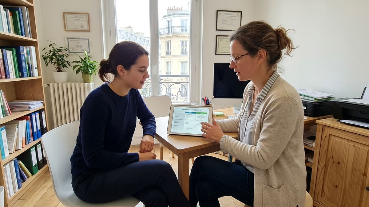 Femme discutant avec naturopathe à Paris pour remboursement mutuelle
