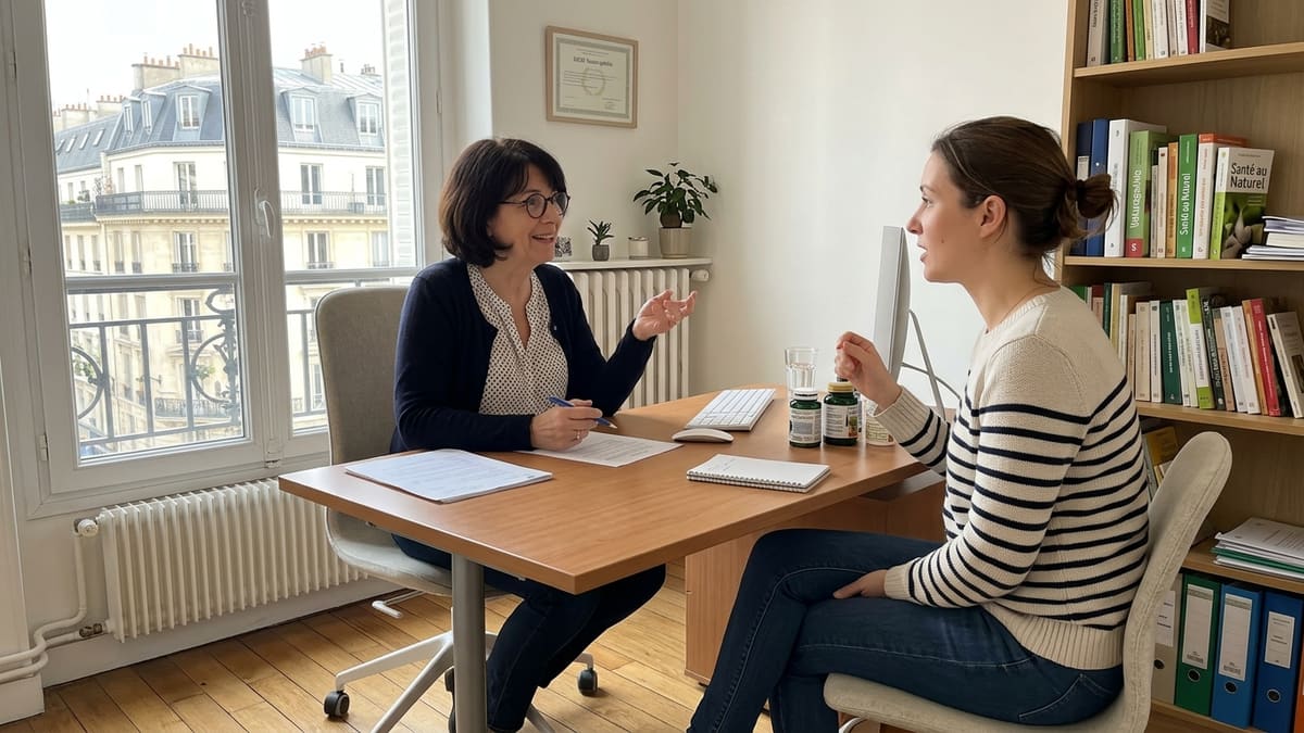 Femme discutant avec une naturopathe à Paris pour le bien-être féminin
