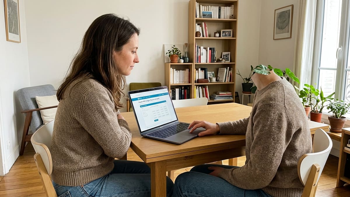 Une femme prenant rendez-vous avec un naturopathe en ligne à Paris